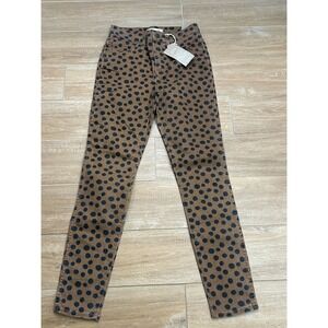 Madewell Women's High Rise Skinny Jeans‎ W26 Tan Brown Black Polka Dot